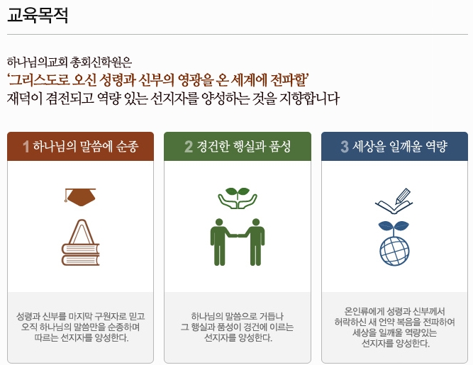 하나님의교회 총회신학원 교육 목적
