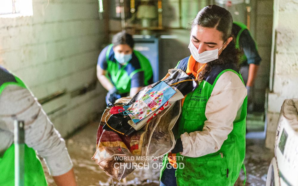 2021년 허리케인 아이다 피해지역에서 복구활동을 전개하는 미국 동부권 성도들