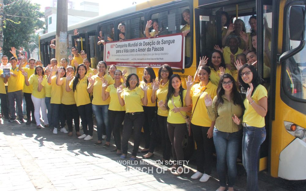 전 세계 유월절사랑 생명사랑 헌혈릴레이에 참여한 브라질 상파울루 하나님의 교회 성도들