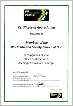 뉴질랜드 크라이스트처치 하나님의 교회-크라이스트처치시장 감사장.jpg