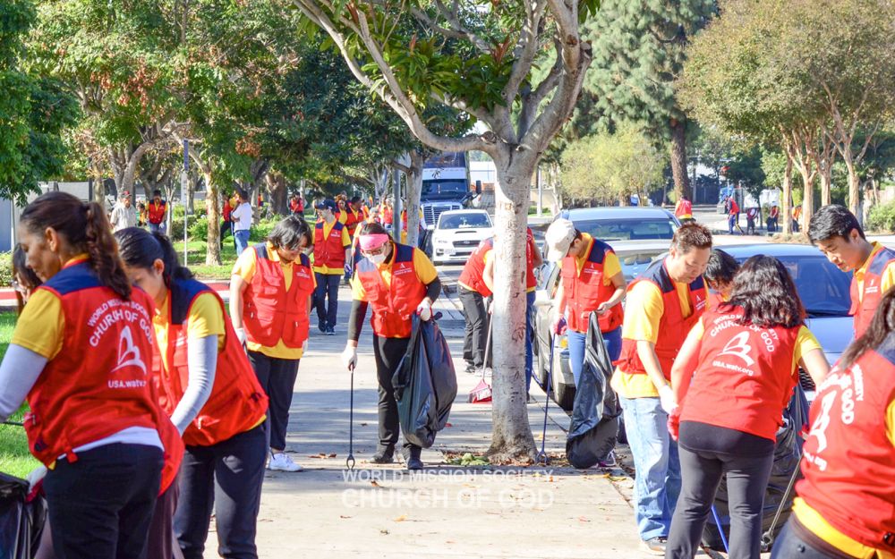 미국 오렌지카운티 가든그로브 시민회관 일대 정화활동
